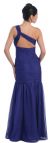 One Shoulder Ruched Bodice Mermaid Formal Dress back