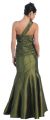 Mermaid Prom Dress with Ruched Bodice and Floral Aplique back in Olive Green