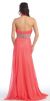 Halter Neck Long Formal Prom Dress with Beaded Waistline back