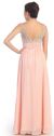 Bejeweled Mesh Top Long Formal Prom Dress back