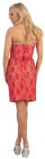 Bejeweled Bust Strapless Short Prom Party Dress In Lace back