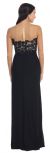 Floral Lace Beaded Bust Front Slit Long Formal Prom Dress back