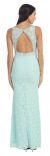 Floral Lace Beaded Long Formal Prom Dress with Cutout back