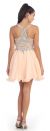 V-Neck Racer Back Rhinestones Bust Short Formal Prom Dress back in Peach