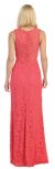 Sheer Lace Bejeweled Long Formal Evening Prom Dress back
