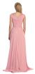 V-Neck Beaded Ruched Bodice Long Formal MOB Dress back