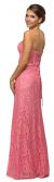 Strapless Sweetheart Neck Long Lace Formal Bridesmaid Dress back