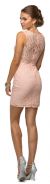 Form Fitting Sheer Lace Short Cocktail Party Dress back
