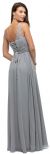 Lace Neck Ruched Bust Long Formal Bridesmaid Dress back