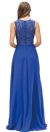 Mock Two Piece Lace Bodice Floor Length Prom Dress back