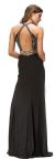 Sleeveless Beaded Top High Neck Long Formal Prom Dress back