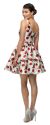 V-Neck Rose Print Jewel Waist Short Homecoming Dress back