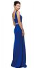 Wide V-Neck Beaded Waist Long Formal Prom Dress back in Royal BLue