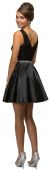 Lace Bodice Beaded Waist Short Homecoming Graduation Dress back