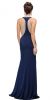 Embellished Mesh Accent Racerback Long Evening Prom Dress back