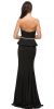 Strapless Peplum Top Rhinestones Waist Long Prom Dress back