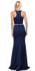 Scoop Neck Bejeweled Waist Racerback Long Prom Dress back