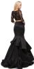 Floral Mesh Crop Top Mermaid Skirt Two Piece Prom Dress back