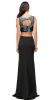 Floral Applique Mesh Top Two Piece Long Prom Dress back