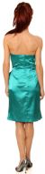 Pleated Bodice Cocktail Dress with Sash and Brooch Applique back