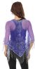 Broad V-Neck Beaded Mesh Poncho with Fringes back