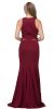 High Neck Color Block Mesh Insert Long Formal Evening Dress back