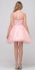 High Neck Bejeweled Bodice Mesh Short Homecoming Dress back