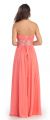 Strapless Beaded Waist Empire Cut Long Formal Dress  back in Coral
