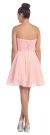 Strapless Shirred Beaded Bust Short Formal Prom Dress back