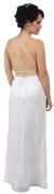 Beaded Formal Full Length Evening Dress in White