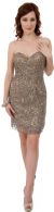 Main image of Strapless Sequined Short Prom & Party Dress.