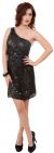 Main image of Metallic Tones One Shoulder Sequins Short Prom Dress