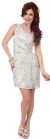 Metallic Tones One Shoulder Sequins Short Prom Dress in alternative picture