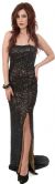 Main image of Strapless Beaded Formal Prom Dress with Train & Front Slit