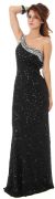 One Shoulder Bare Back Sequined Long Formal Prom Dress in alternative picture