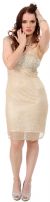 One Shoulder Exquisite Beading Short Formal Prom Dress  in Gold