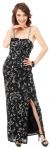 Main image of Strapless Sequins & Rhinestones Long Formal Dress with Slit