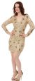 V-Neck Full Sleeves Short Sequin Beaded Party Prom Dress in an alternative picture