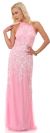 Main image of Halter Neck Keyhole Back Sequined Long Formal Prom Dress
