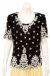 Short Sleeved Scoop Neck Blouse in Black/White