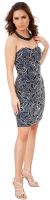 Main image of Strapless Leaves Pattern Short Beaded Homecoming Party Dress