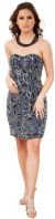 Strapless Leaves Pattern Short Beaded Homecoming Party Dress in an alternative picture