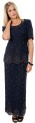 Main image of Round Neck Half Sleeves 2-Piece Blouse and Skirt Set
