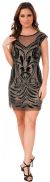 Main image of Beaded Short Homecoming Party Dress with Illusion Back