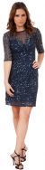 Main image of Half Sleeves Elegant Sequins Beaded Short Formal Prom Dress