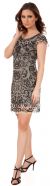 Main image of Floral Beaded Cap Sleeves Short Tulle Party Dress