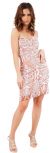 Short Fitted Beaded Short Shift Party Dress in Brown/White