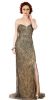 Main image of Strapless Floral Beads & Sequins Long Formal Prom Dress
