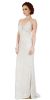 Spaghetti Straps V-Neck Sequins Long Formal Prom Dress in Ivory/Gold