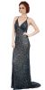 Main image of Spaghetti Straps V-Neck Sequins Long Formal Prom Dress
